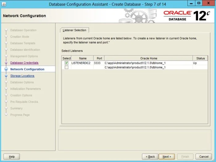 Creating an Oracle Database 12c