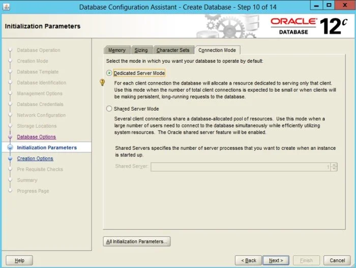 Creating an Oracle Database 12c