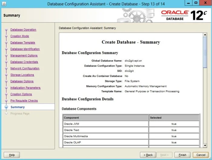 Creating an Oracle Database 12c