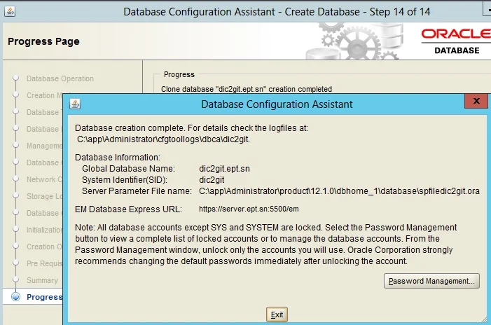 Creating an Oracle Database 12c
