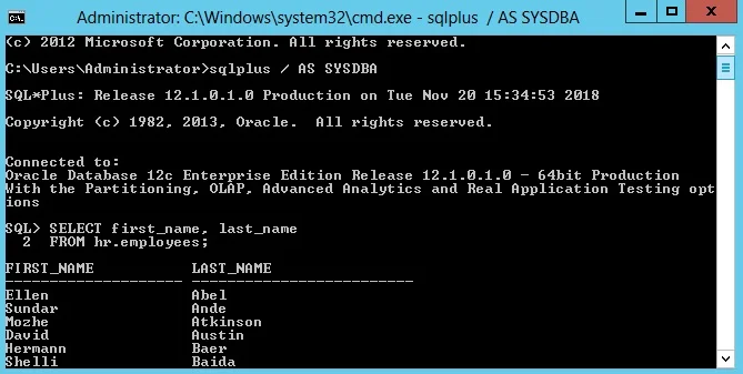 Creating an Oracle Database 12c