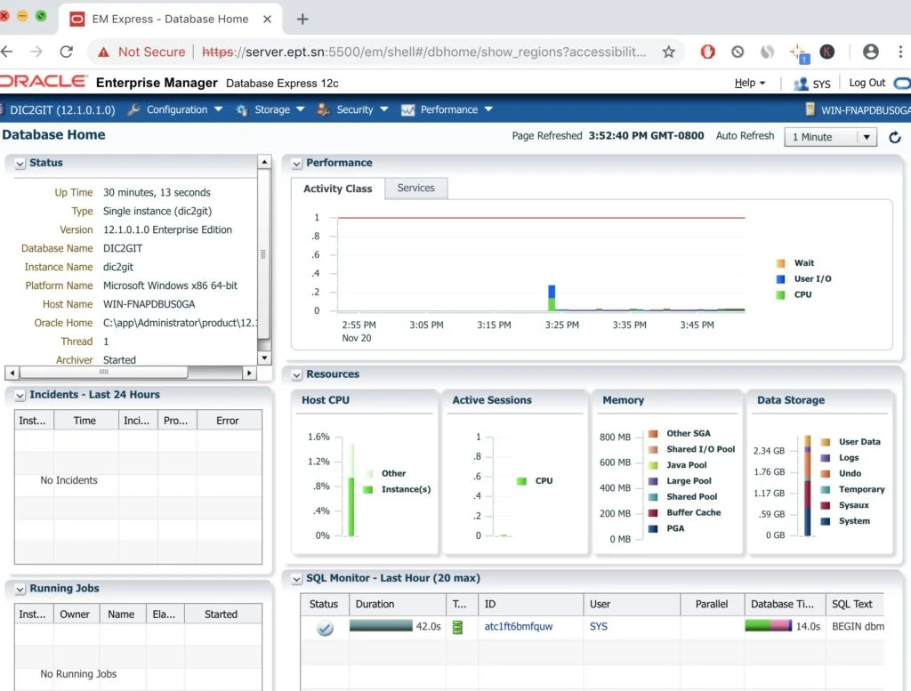 Creating an Oracle Database 12c