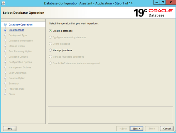 Create an Oracle Database 19c on Windows