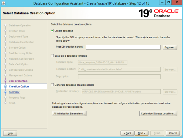 Create an Oracle Database 19c on Windows 17