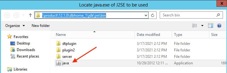 3. Choose JRE in Oracle Installation